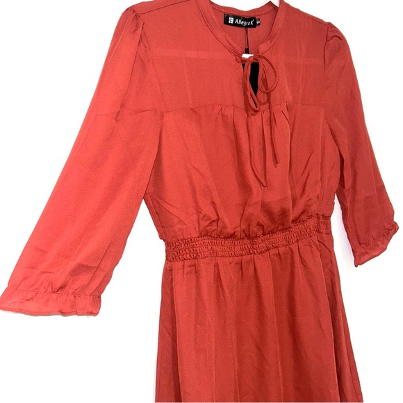 Allegra K vermillion midi dress - Picture 3 of 8